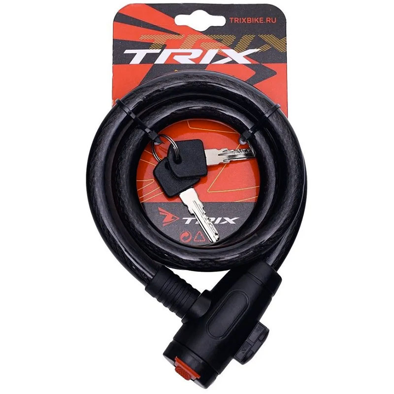 Купить Велозамок TRIX 15x1000 мм, LK-TX-2129KEY-BK