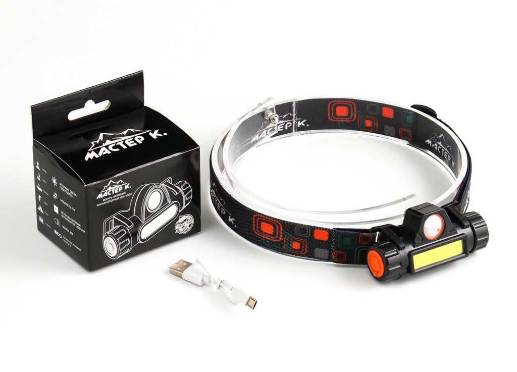 Купить Фонарь налобный MASTER-K, 800 люмен, 1200 mAh